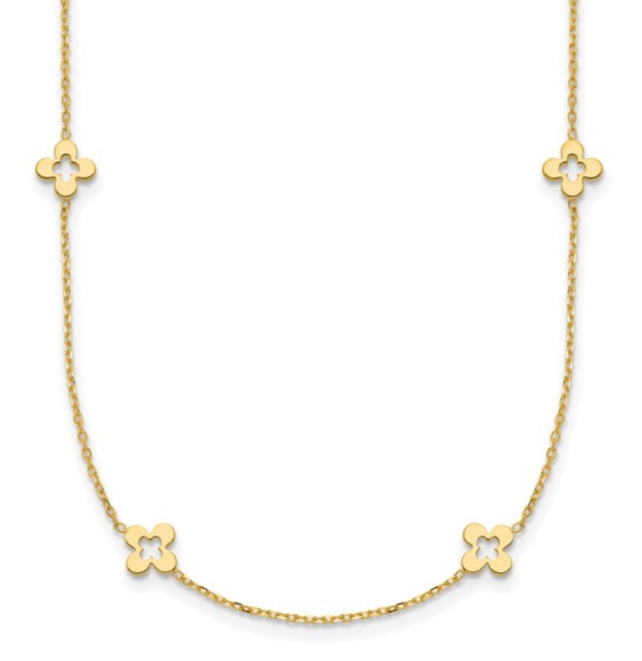 14k Gold 4-Leaf Clover Necklaces