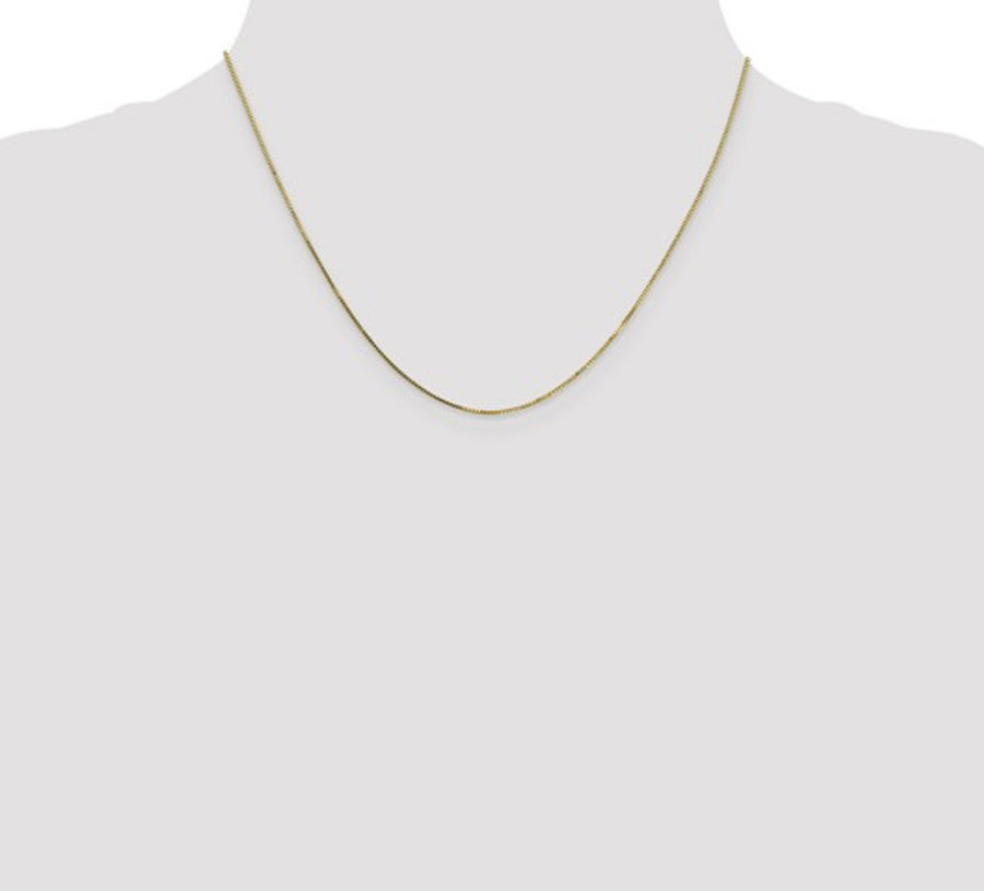 10K .7mm Box Chain 18” Necklace