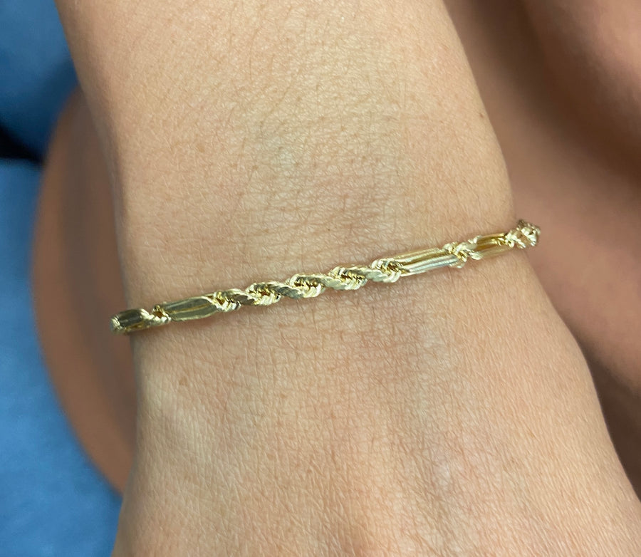 10K Gold Rope Milano Chain Bracelet