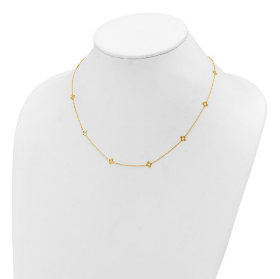 14k Gold 4-Leaf Clover Necklaces