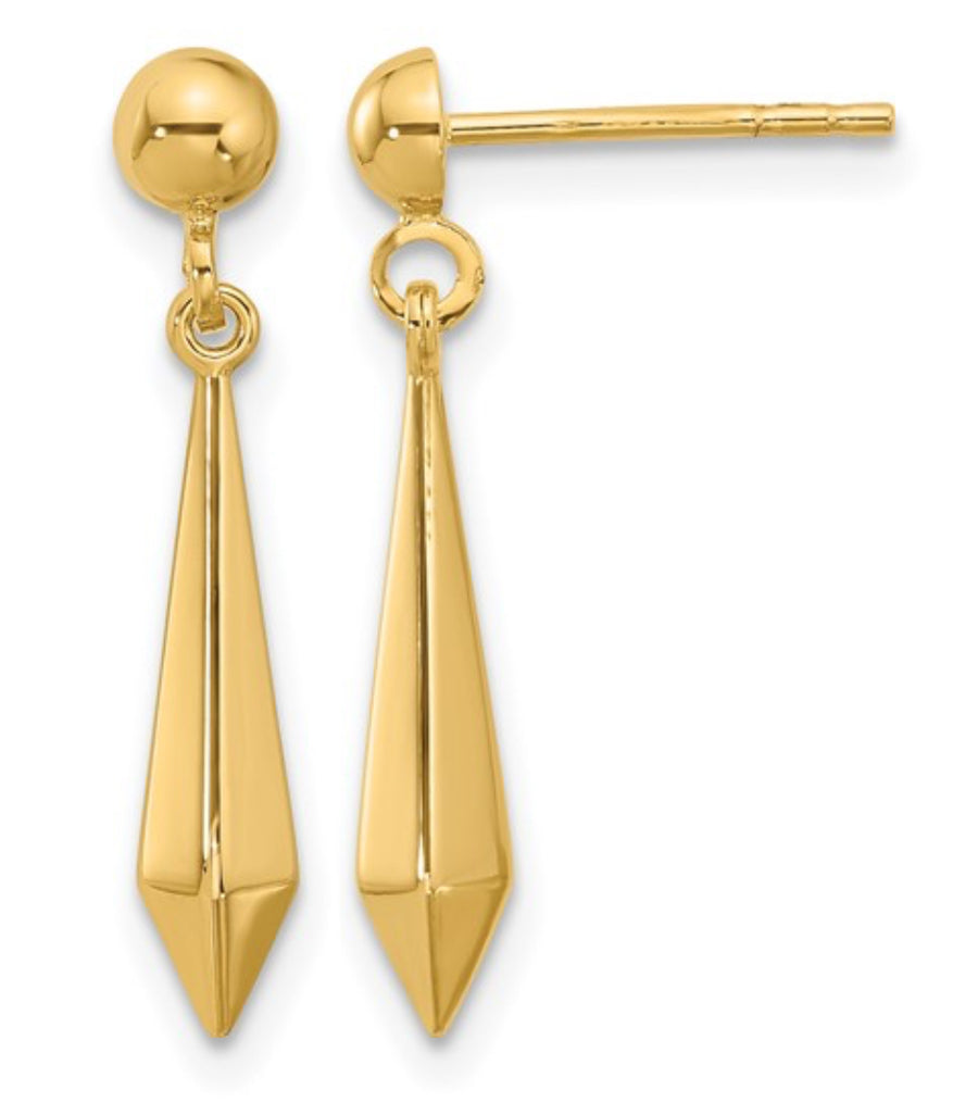 10k Geometric Teardrop Earrings