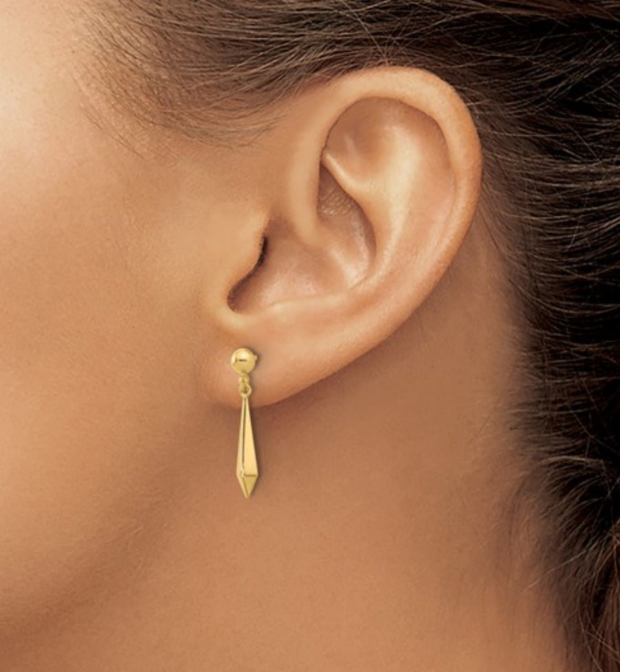 10k Geometric Teardrop Earrings