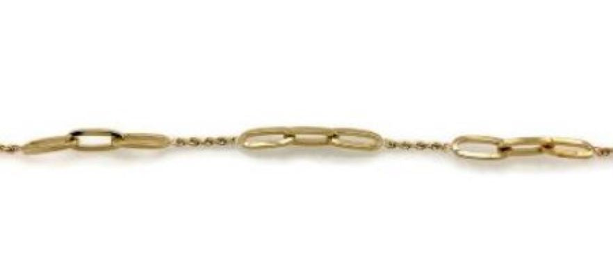 10K Gold Staple Chain Bracelet