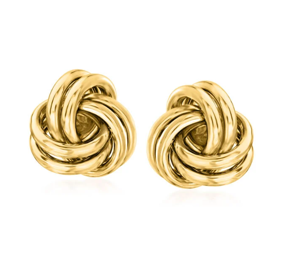 14K Gold Love Knot Stud Earrings