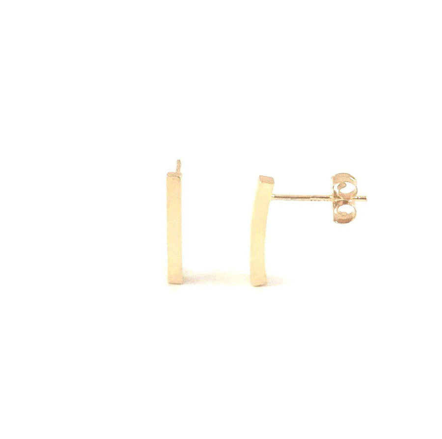 Post Bar Earring 14k Yellow Gold Fashion Beauty Designer Jewelry Store Discount