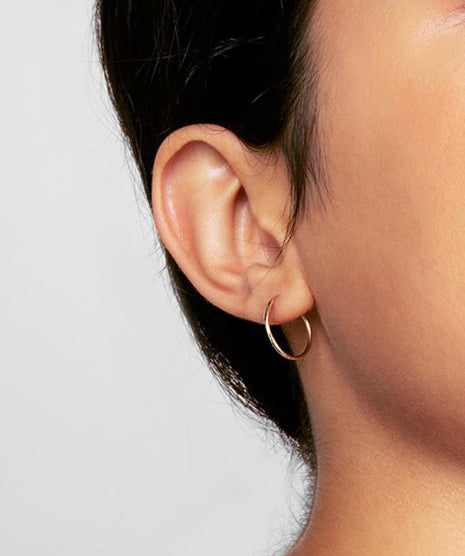 Medium Infinity Hoop Earrings 14k Yellow Gold Fashion Beauty Designer Jewelry Store Discount