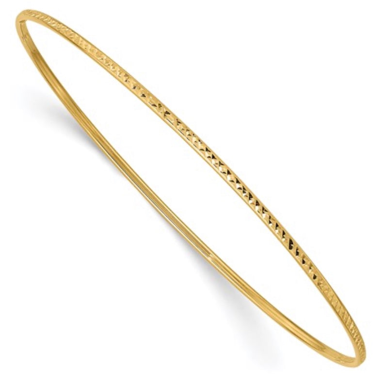 diamond-cut slip on bangle bracelet 14k Yellow Gold Fashion Beauty Designer Jewelry Stores Discount
