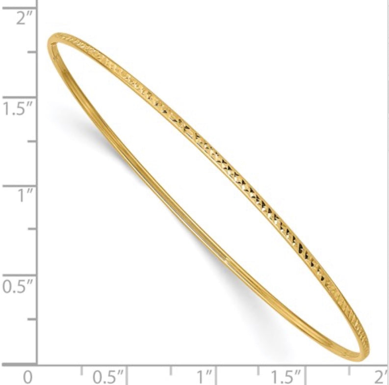 diamond-cut slip on bangle bracelet 14k Yellow Gold Fashion Beauty Designer Jewelry Stores Discount