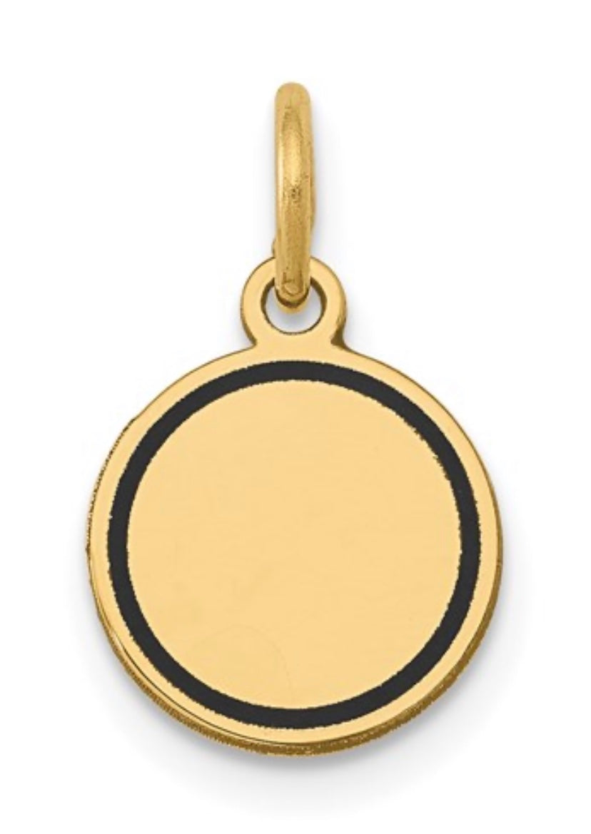 circular engravable disc emamel pendant charm 14k Yellow Gold Fashion Beauty Designer Jewelry Stores Discount