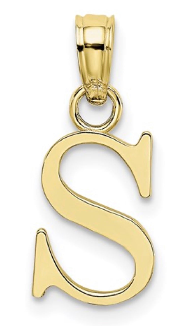 Initial Letter Charm Pendant 14k Yellow Gold Fashion Beauty Designer Jewelry Stores Discount