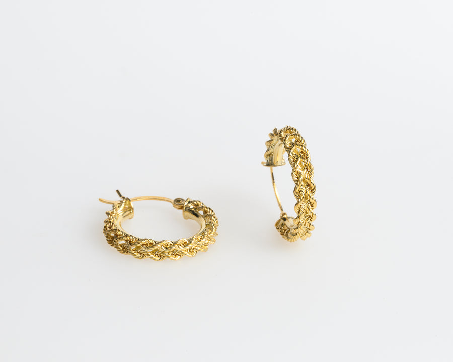 The Marquis Double Rope Chain Hoop Earrings