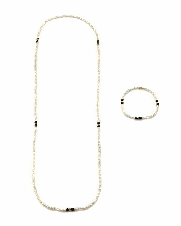 Endless Pearls Necklace & Bracelet Set