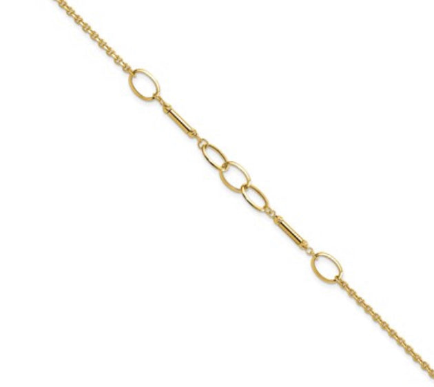 The Lizzy- 14k Gold Bar & Link Bracelet