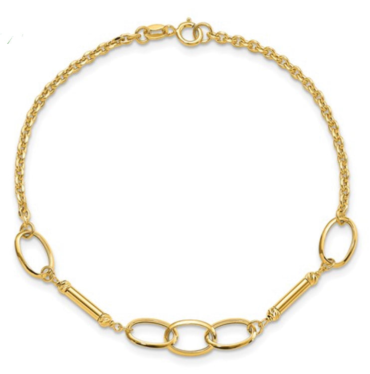 The Lizzy- 14k Gold Bar & Link Bracelet